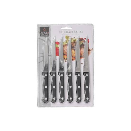 Lot de 6 Couteaux de Table "Steak" 27cm Noir - Image 4