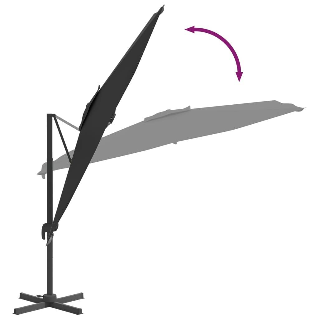 Helloshop26 - Parasol meuble de jardin cantilever à led 400 x 300 cm noir - Image 6