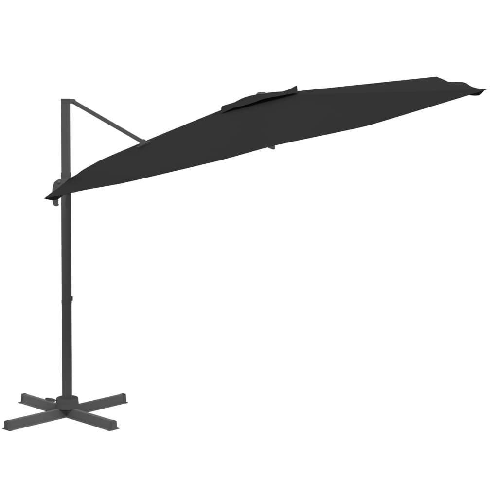 Helloshop26 - Parasol meuble de jardin cantilever à led 400 x 300 cm noir - Image 3