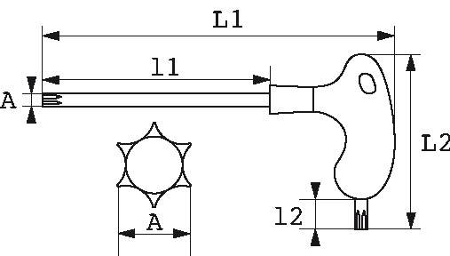 Cle male resistorx t10x131mm poignee en l SAM - 59PTX10 - Image 3