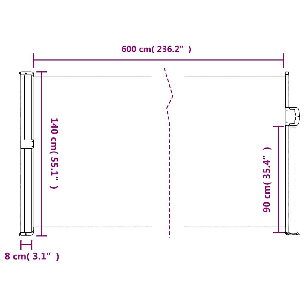 Maison Chic - Store Banne - Auvent latéral rétractable beige 140x600 cm - MEUBLE PRO-JU4838 - Image 10