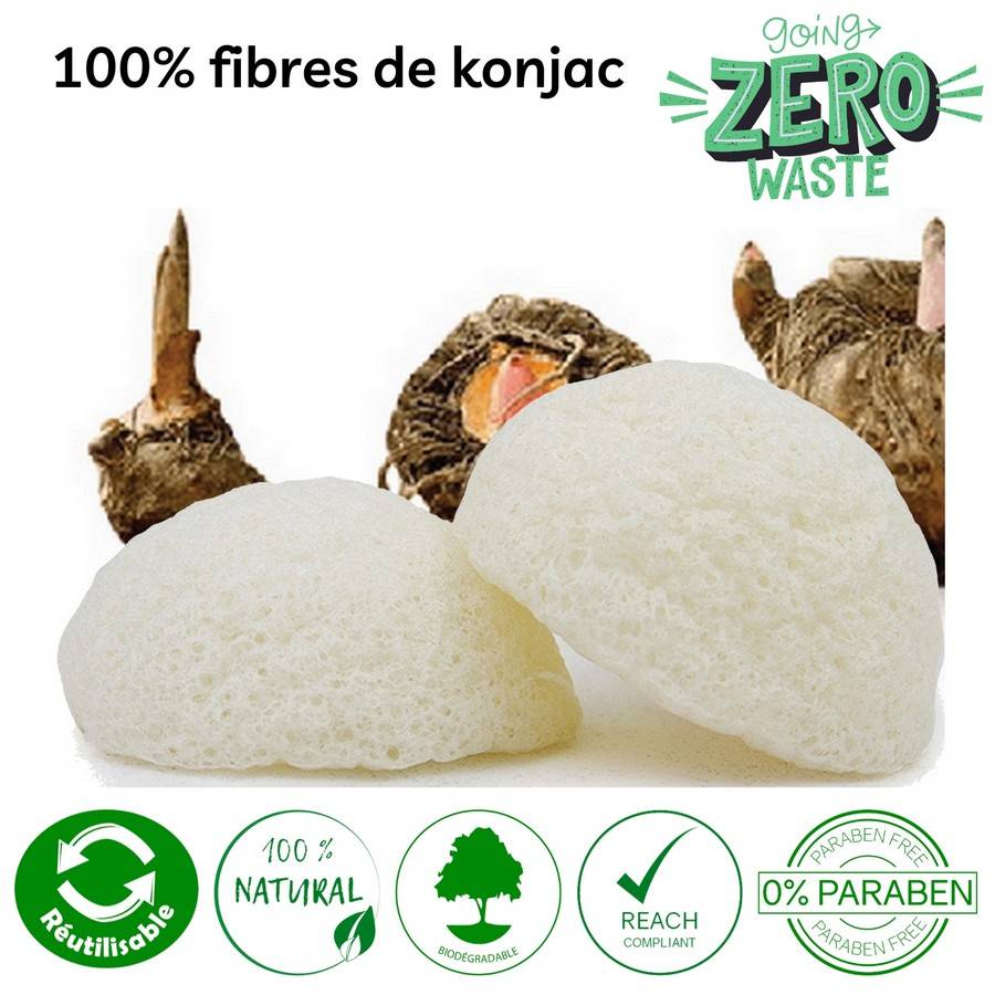 Sun&Sia - Éponge Konjac 100% Naturelle – Nettoie en Profondeur et en Douceur - Soin et Routine Beauté Naturel - Tous Types de Peau - Image 1