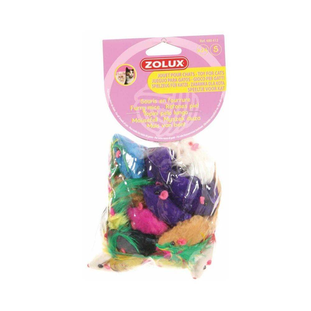 Zolux - 24 jouets pour chat Souris en fourrure - Image 2