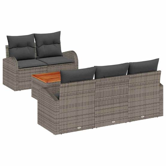 Ensemble de jardin 6 pcs en résine tressée avec stockage pour terrasse Gris – ComfortXL Outdoor Living - Image 2