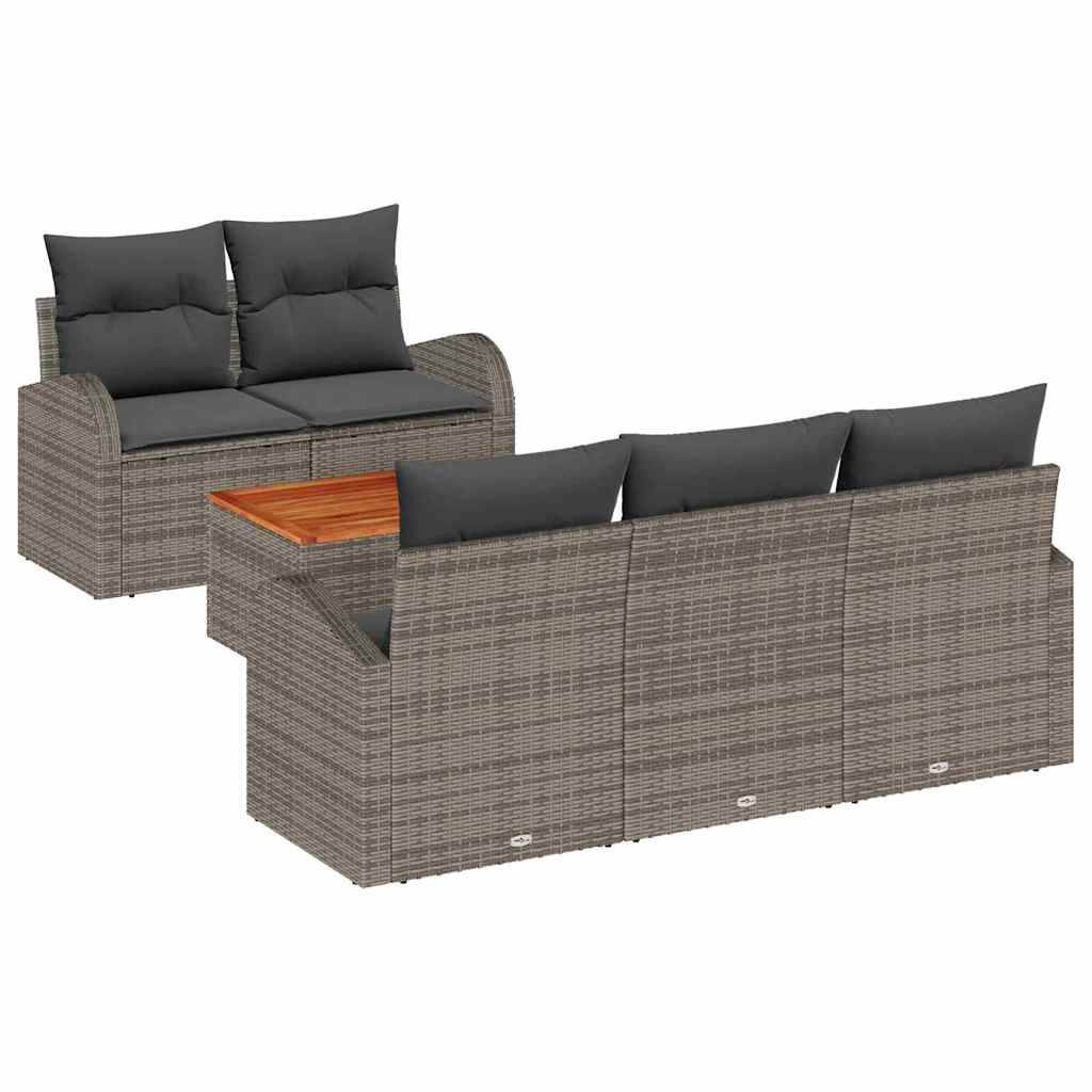 Ensemble de jardin 6 pcs en résine tressée avec stockage pour terrasse Gris – ComfortXL Outdoor Living - Image 2