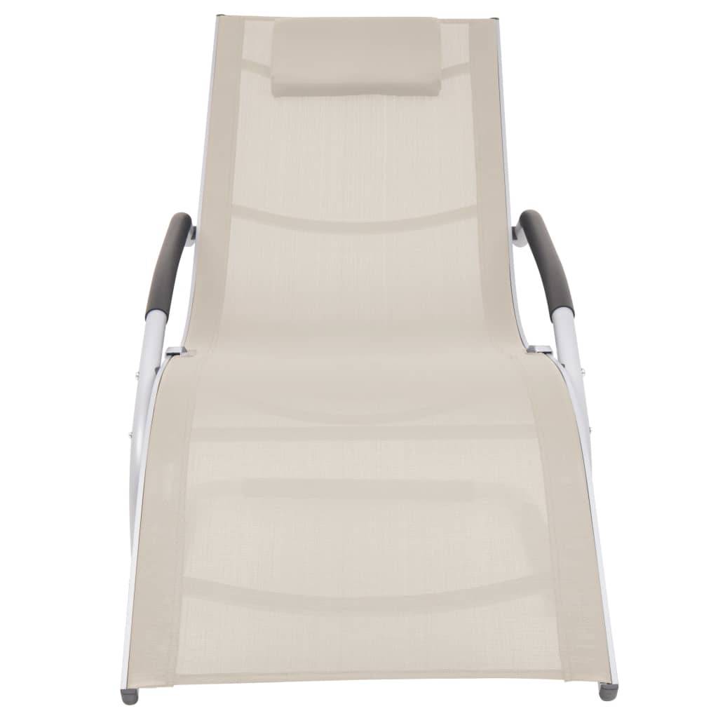 ComfortXL - Transat Ergonomique Aluminium et Textilène pour Extérieur avec Oreiller Crème - ComfortXL Outdoor Living - Image 2