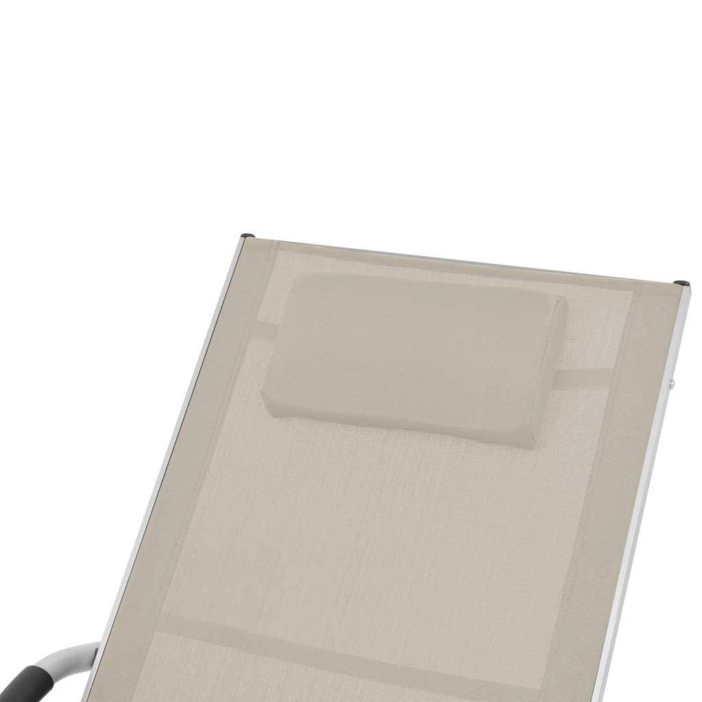 ComfortXL - Transat Ergonomique Aluminium et Textilène pour Extérieur avec Oreiller Crème - ComfortXL Outdoor Living - Image 5