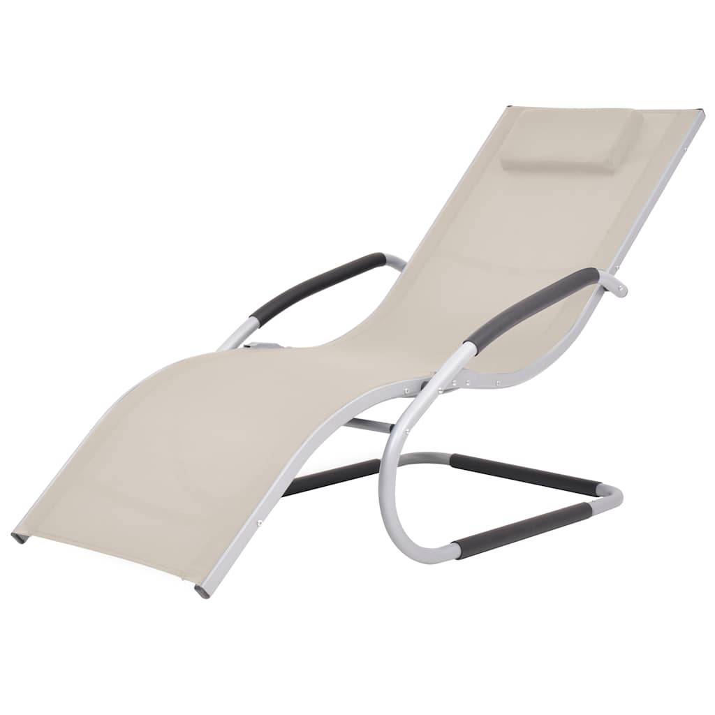 ComfortXL - Transat Ergonomique Aluminium et Textilène pour Extérieur avec Oreiller Crème - ComfortXL Outdoor Living - Image 1