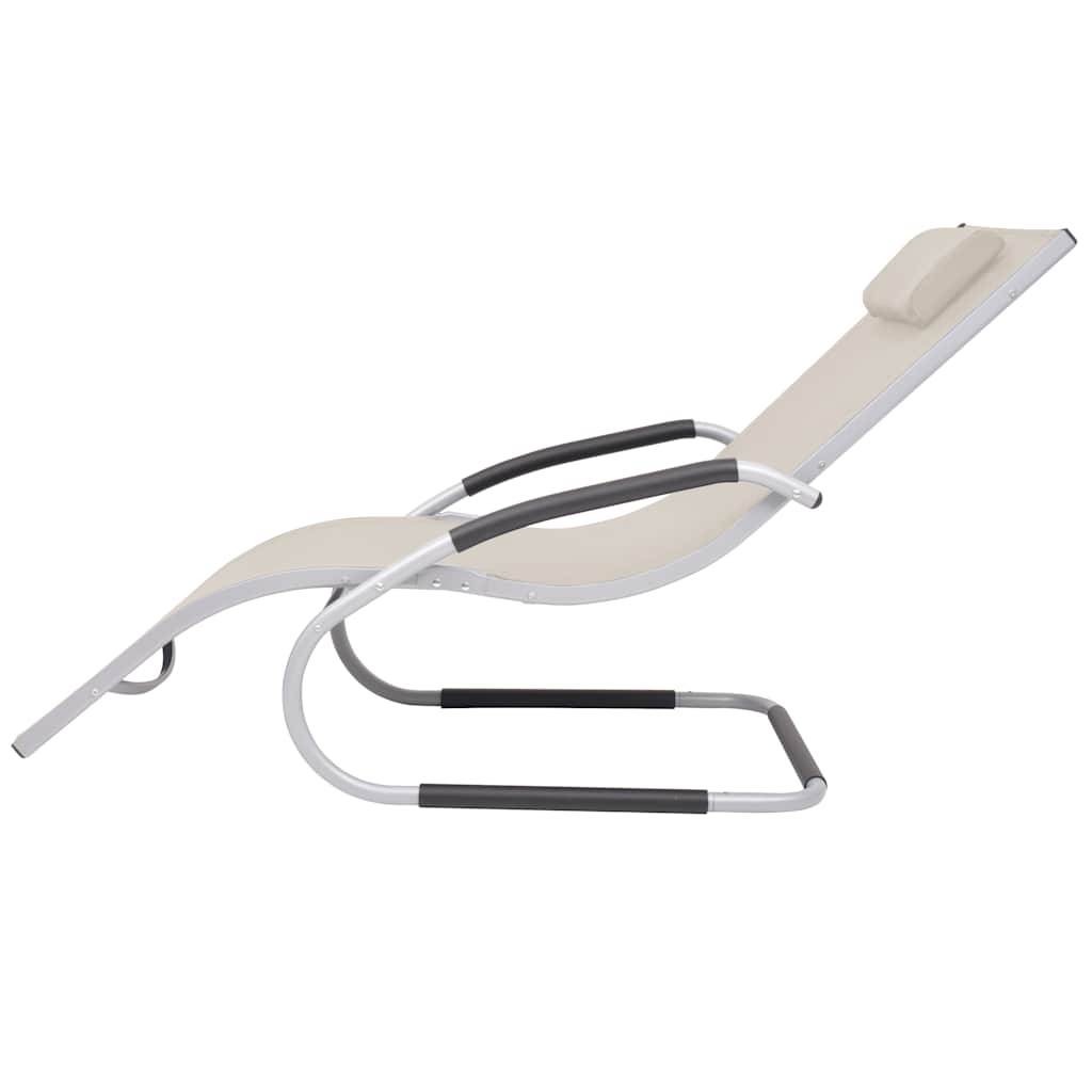 ComfortXL - Transat Ergonomique Aluminium et Textilène pour Extérieur avec Oreiller Crème - ComfortXL Outdoor Living - Image 3