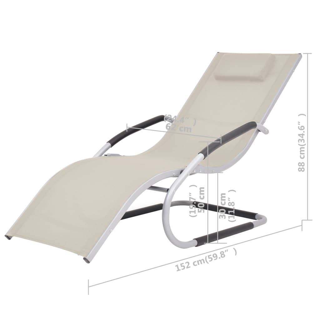 ComfortXL - Transat Ergonomique Aluminium et Textilène pour Extérieur avec Oreiller Crème - ComfortXL Outdoor Living - Image 8