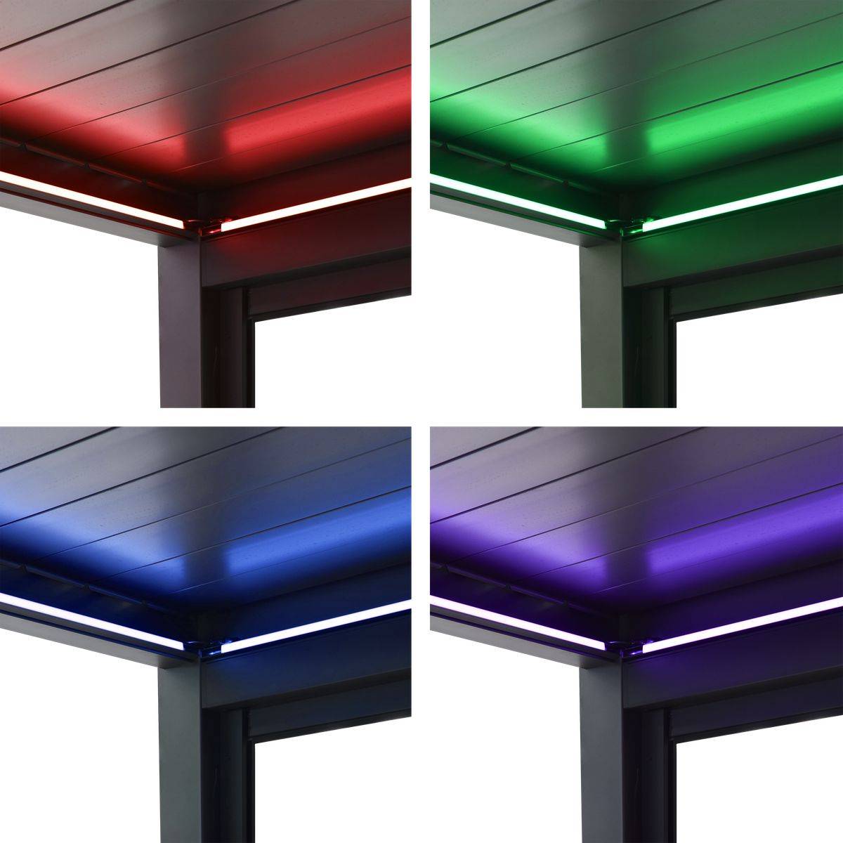 Direct Abris - Pergola Bioclimatique Aluminium Autoportée 19m² - 3,6x5,3 - Kit LED Inclus  - Anthracite - 34 lames en Aluminium a 120 degrés - Image 8