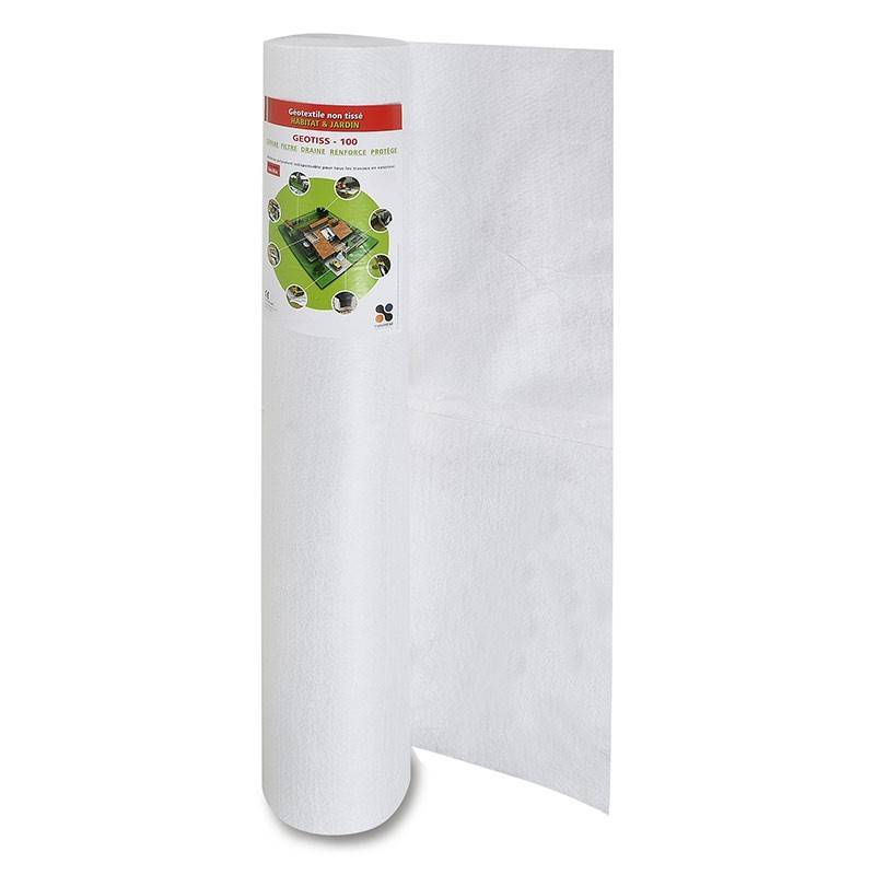 Rouleau de feutre géotextile blanc 1x25 m (25 m²)  - RO'MA NATURE