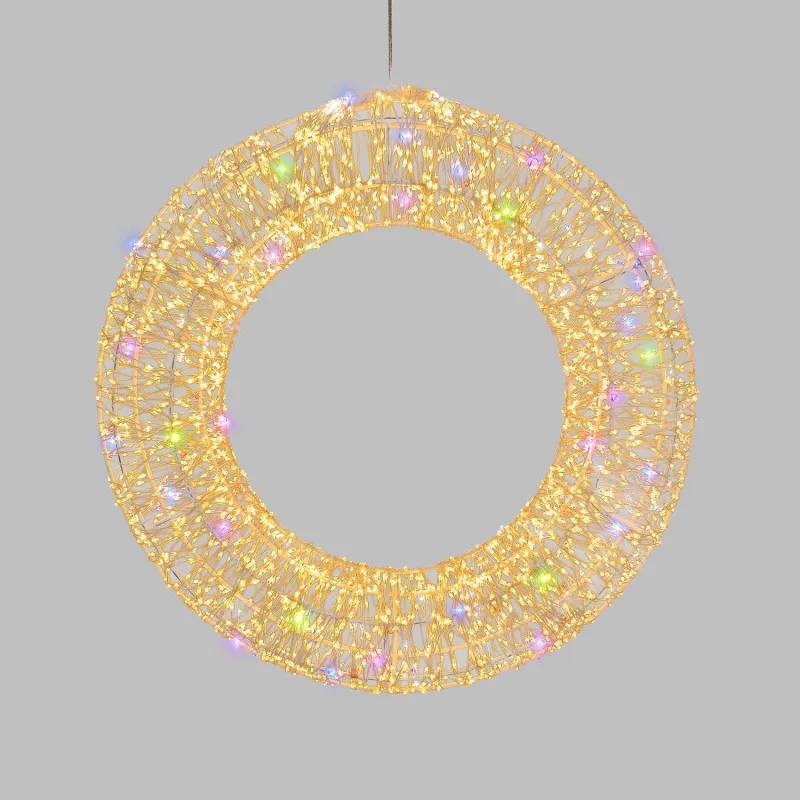 Lotti - Couronne 3D lumineuse ø55cm MicroLED Blanc Chaud & RGB MultiFLASH Scintillant HDM Pro Lotti - Image 1
