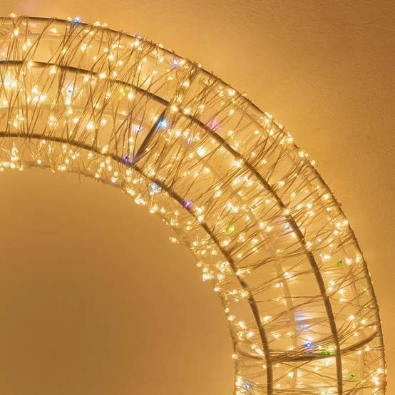 Lotti - Couronne 3D lumineuse ø55cm MicroLED Blanc Chaud & RGB MultiFLASH Scintillant HDM Pro Lotti - Image 9