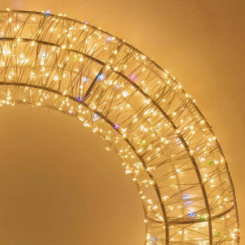 Lotti - Couronne 3D lumineuse ø55cm MicroLED Blanc Chaud & RGB MultiFLASH Scintillant HDM Pro Lotti - Image 9