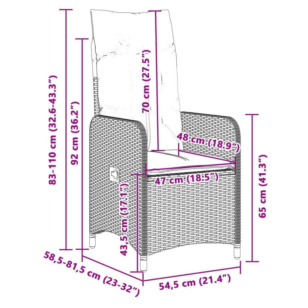 Prolenta Premium - Chaises de jardin rotin beige  54,5 x 58,5 x 92 cm  - Prolenta premium p3184.9 - Image 9