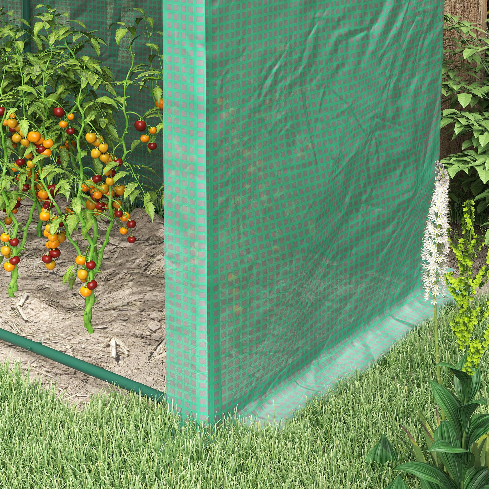Serre de Jardin Tunnel en Acier et Bâche PE Armée pour Tomates et Légumes 300x100x200cm Vert - ComfortXL Outdoor Living - Image 8
