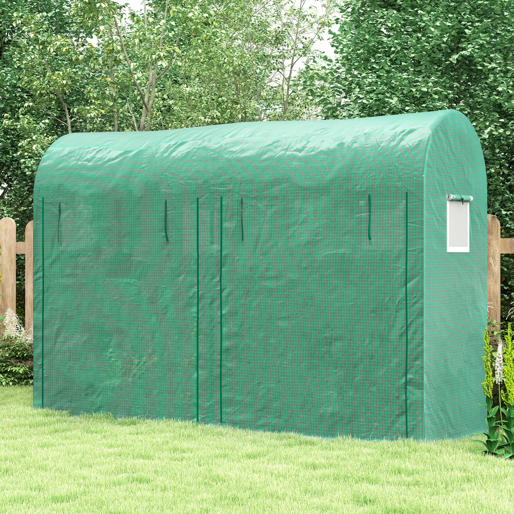 Serre de Jardin Tunnel en Acier et Bâche PE Armée pour Tomates et Légumes 300x100x200cm Vert - ComfortXL Outdoor Living - Image 6