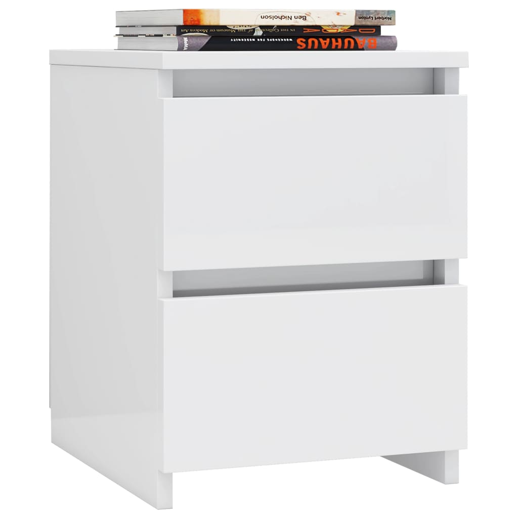 Vidaxl - Table de chevet Blanc brillant 30x30x40 cm Bois d‚Äôingénierie - vidaXL - Image 3