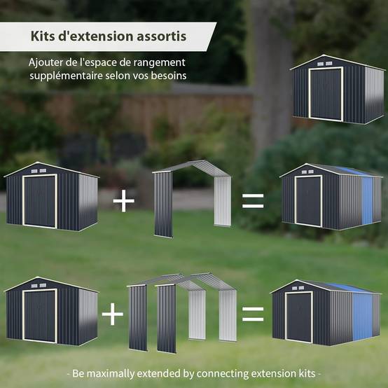 Kit d'Extension pour Abri de Jardin 277,5 x 64 x 202,5cm - Image 7