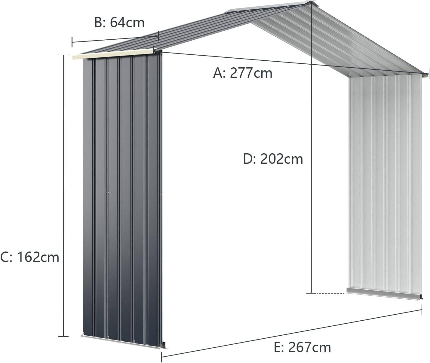 Kit d'Extension pour Abri de Jardin 277,5 x 64 x 202,5cm - Image 2