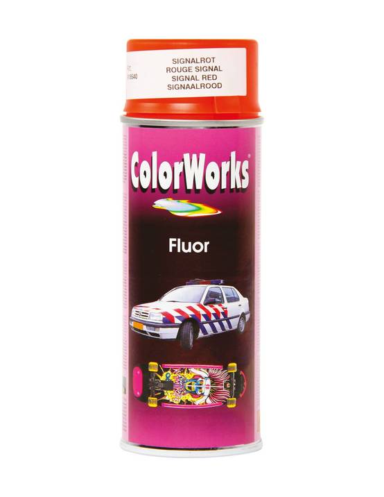 Peinture Fluo Rouge Orange Aérosol Visibilité Extrême, Séchage Rapide - Colorworks