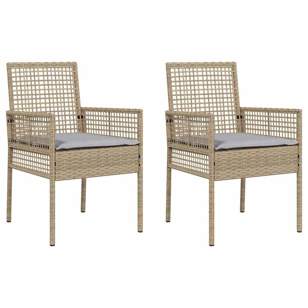 PANGIVO - Chaise de jardin polyrotin beiges 55 x 53 x 85 cm (2 pcs), Poids :10.68kg - PANGIVO - Image 2