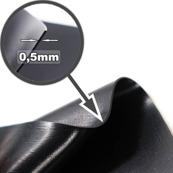 Liner de bassin en PVC 2 m x 6 m 0,5 mm noir, bâche pour le bassin de jardin - Image 3