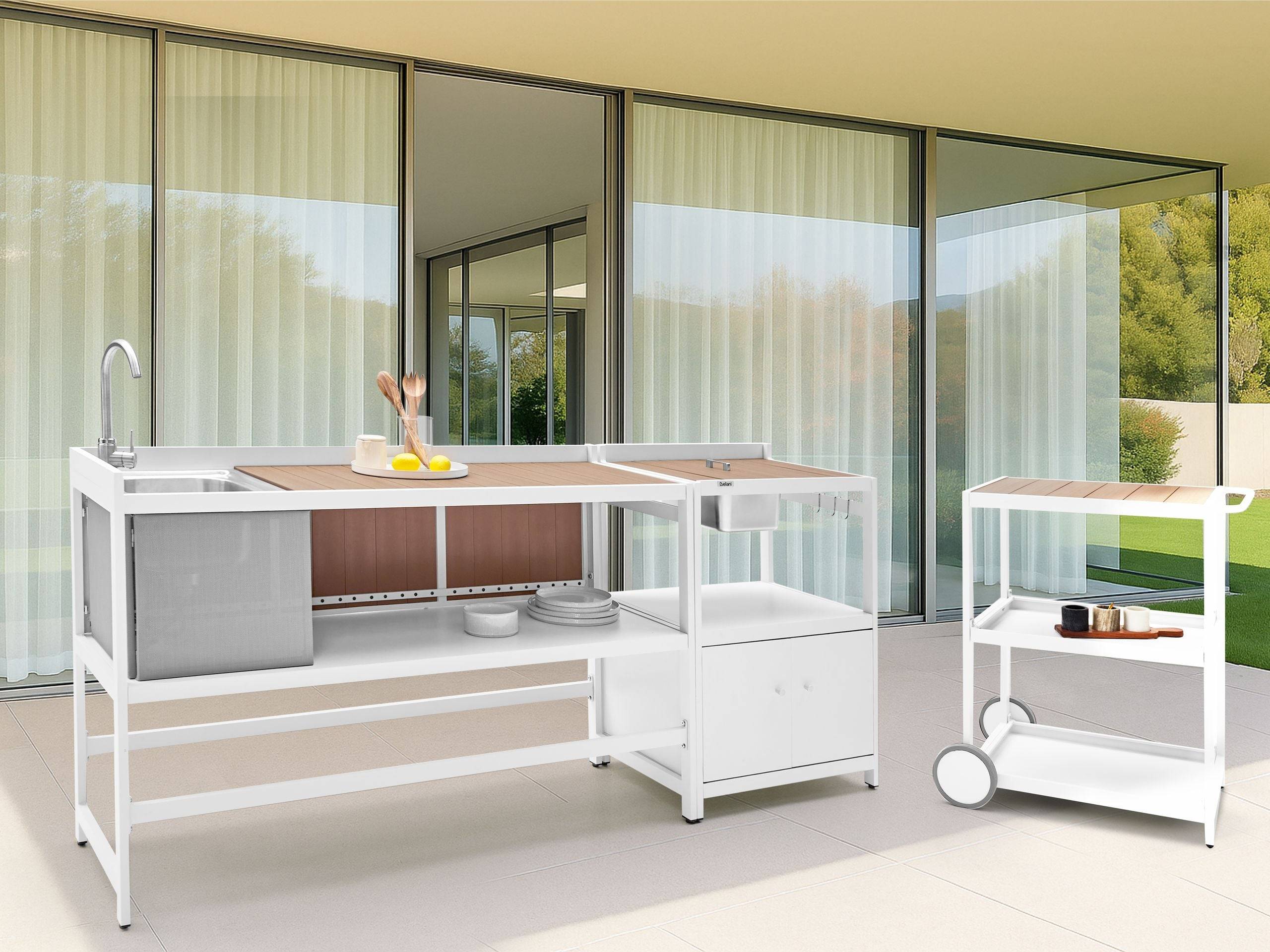 Beliani - Cuisine de jardin Aluminium Blanc ORTISEI - Beliani - Image 1