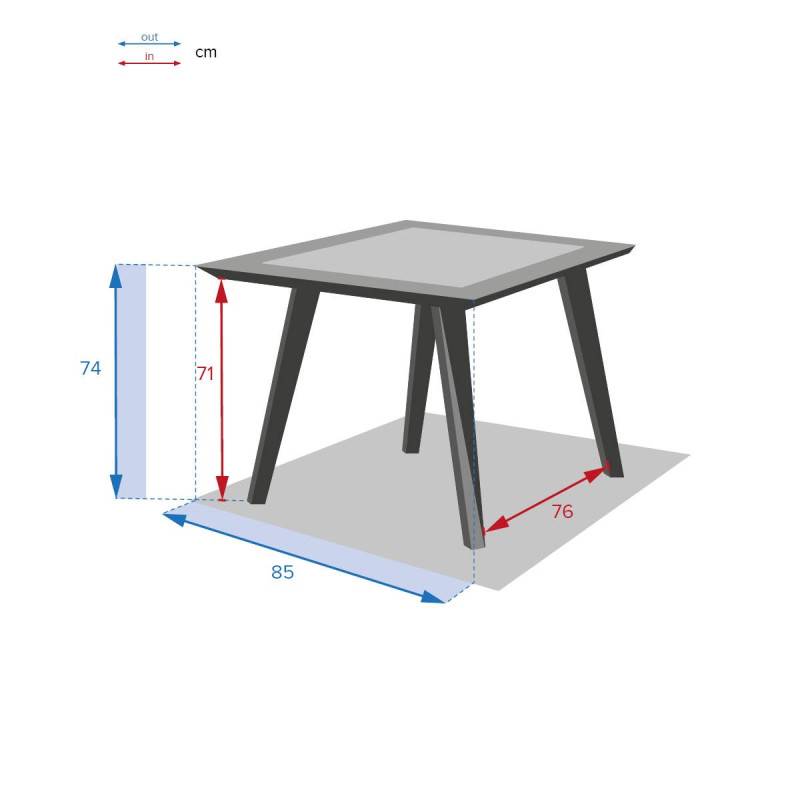Hesperide - Table de jardin bistro "Lambada" céramique & graphite 4 places en acier traité époxy Hespéride - Image 4