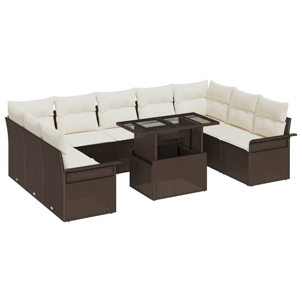Vidaxl - Ensemble de canapé de jardin 10 pcs Marron Poly rotin vidaXL 3348344 - Image 2