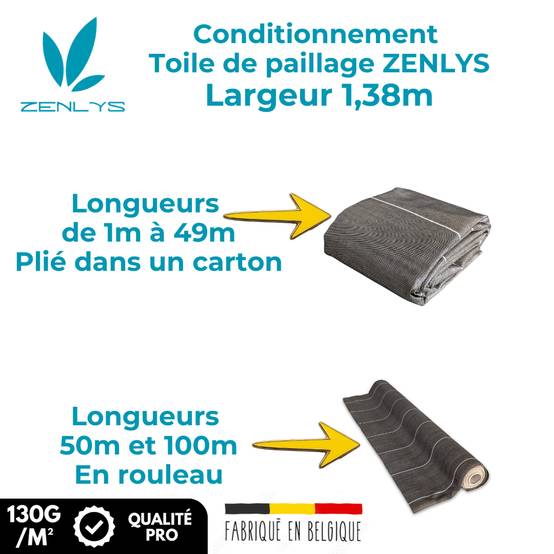 Vente au mètre Largeur 1,38m Toile de paillage tissée 130g par m2 Anti-Mauvaises Herbes Coloris Marron ZENLYS Bache - Image 6