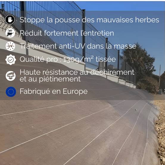 Vente au mètre Largeur 1,38m Toile de paillage tissée 130g par m2 Anti-Mauvaises Herbes Coloris Marron ZENLYS Bache - Image 3