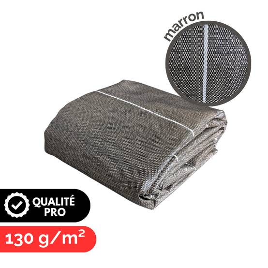 Vente au mètre Largeur 1,38m Toile de paillage tissée 130g par m2 Anti-Mauvaises Herbes Coloris Marron ZENLYS Bache - Image 4