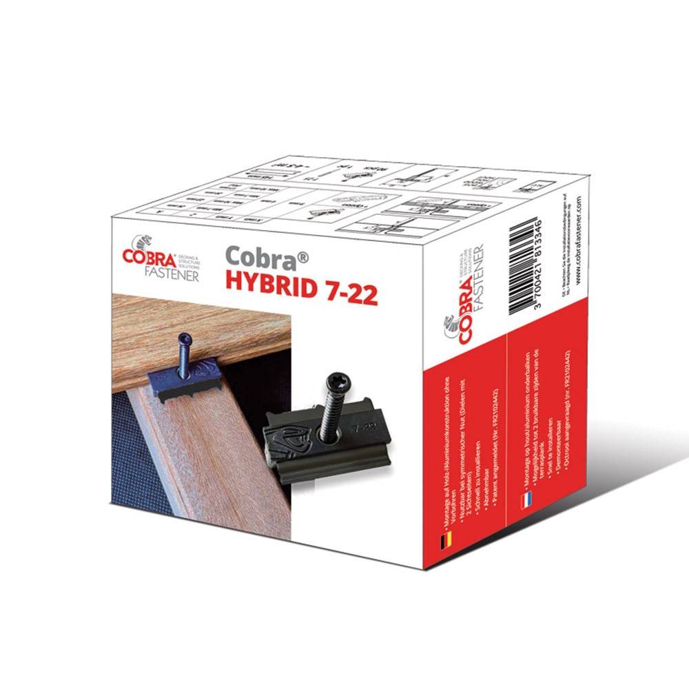 Decklinea - Clip Terrasse Bois HYBRID 7-22 - 90 clips + Vis 4x35mm - Pour Lames en Bois Thermotraités et Bambou - Facile à Poser & Resistant - Image 5