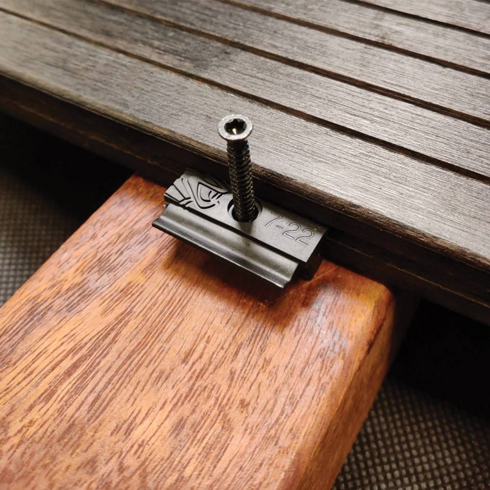 Decklinea - Clip Terrasse Bois HYBRID 7-22 - 90 clips + Vis 4x35mm - Pour Lames en Bois Thermotraités et Bambou - Facile à Poser & Resistant - Image 2