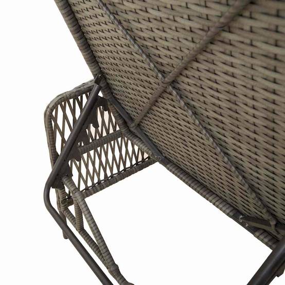 Transat | Bain de soleil | Chaise longue avec coussin 3 pcs Gris et bleu marine polyrotin - Image 8