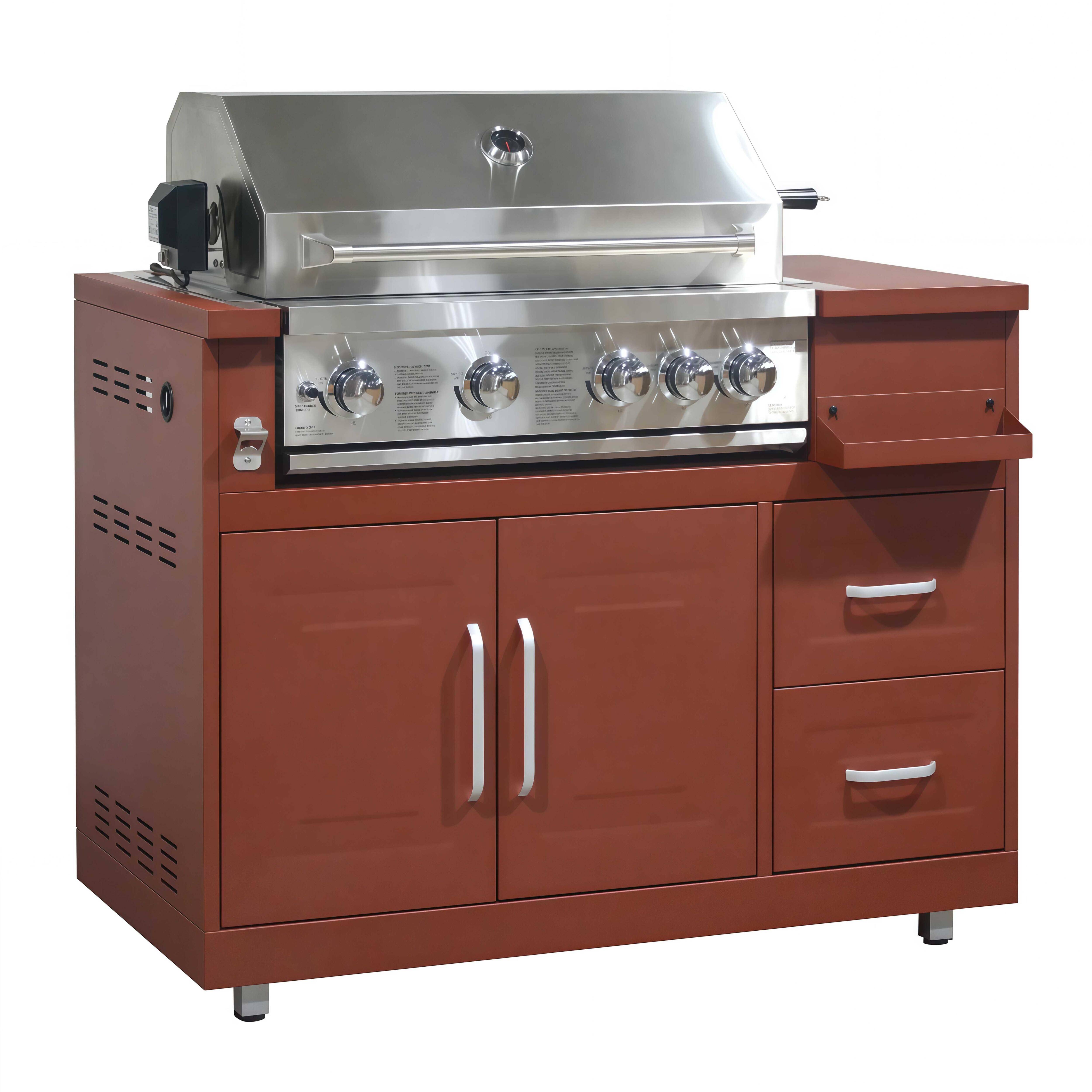 Oviala - Cuisine d'extérieur, 5 éléments et 3 modules de cuisson brique Memphis - Oviala - Image 4