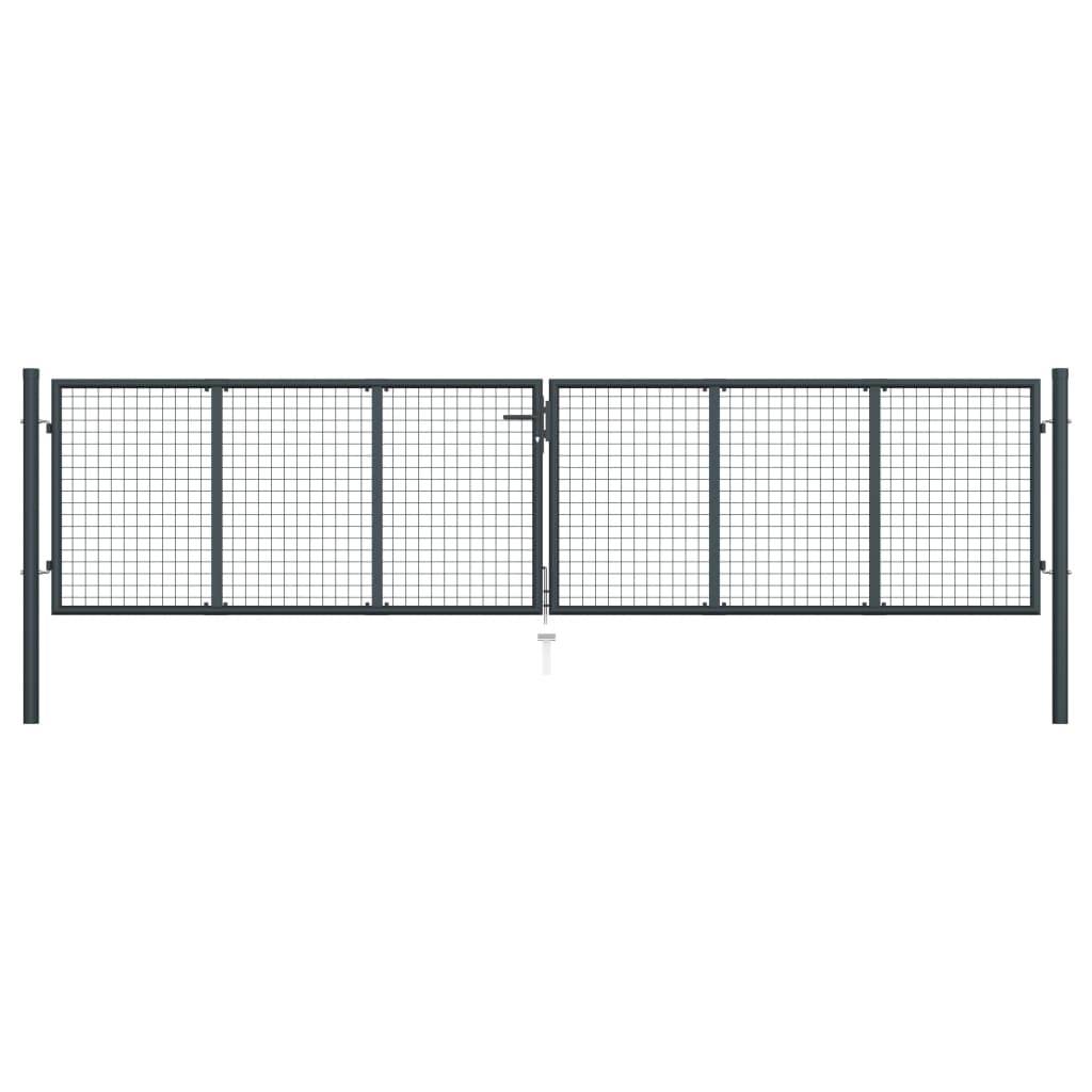 ComfortXL - Portail de Jardin Double Acier Anti-rouille Grillage Robuste pour Clôture Extérieure Anthracite 400x100 cm – ComfortXL Outdoor Living - Image 1