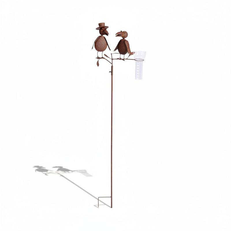 La Grande Prairie - Pluviomètre couple d'oiseaux 28x23x127cm - Image 2