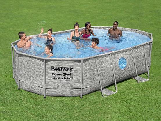 Bestway - Piscine tubulaire Power Steel SwimVista avec hublots ovale 4,88 x 3,05 x 1,07 m - Bestway - Image 3