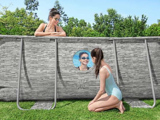 Bestway - Piscine tubulaire Power Steel SwimVista avec hublots ovale 4,88 x 3,05 x 1,07 m - Bestway - Image 4