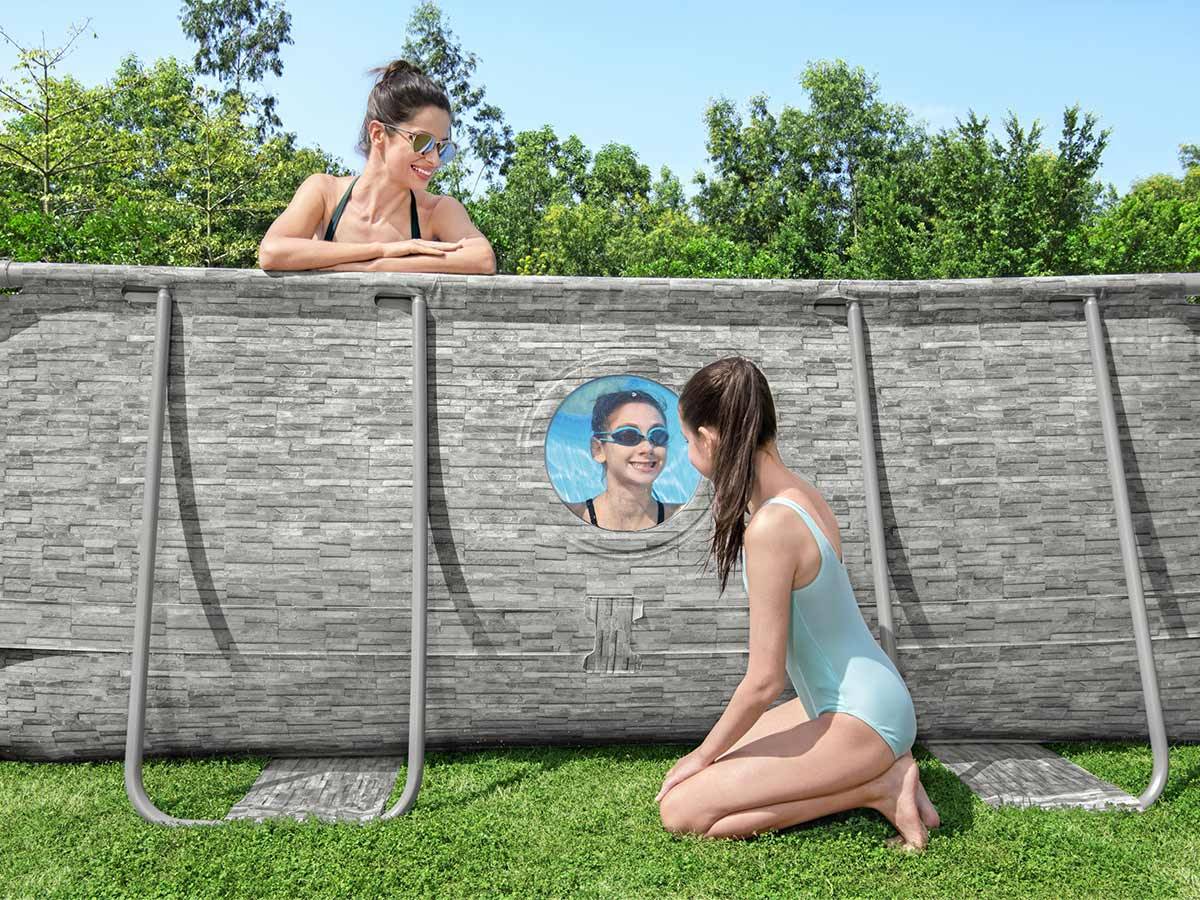 Bestway - Piscine tubulaire Power Steel SwimVista avec hublots ovale 4,88 x 3,05 x 1,07 m - Bestway - Image 4