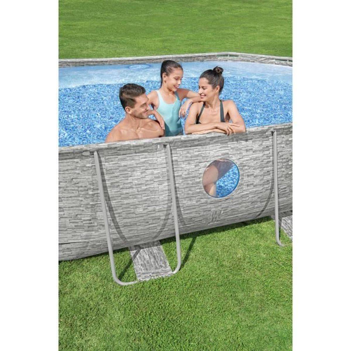 Bestway - Piscine tubulaire Power Steel SwimVista avec hublots ovale 4,88 x 3,05 x 1,07 m - Bestway - Image 9
