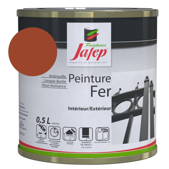 Peinture fer antirouille rouge 0,5L 500 ml - 500 ml - Image 1