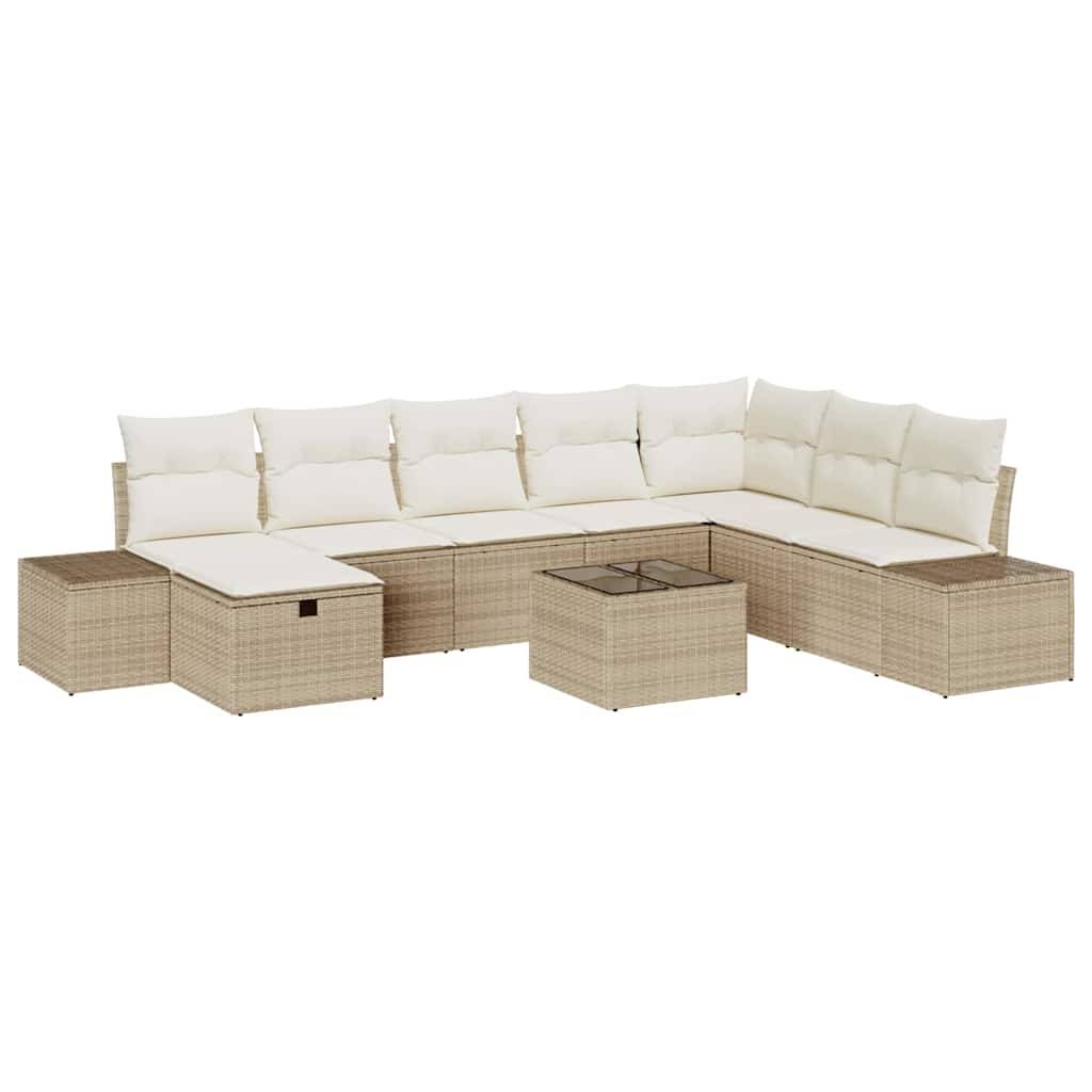 ComfortXL - Salon d'extérieur 8 places en résine tressée avec table de jardin Beige – ComfortXL Outdoor Living - Image 2
