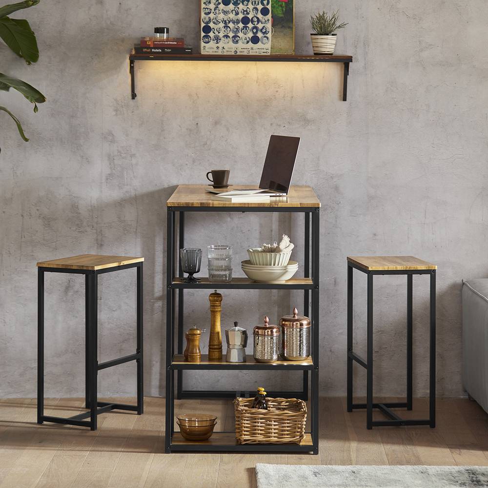 Sobuy - Lot Table et 2 Tabourets de Bar Ensemble Chaises de Bar Table de Bistrot Table Mange-Debout Jeu de Table SoBuy - Image 8