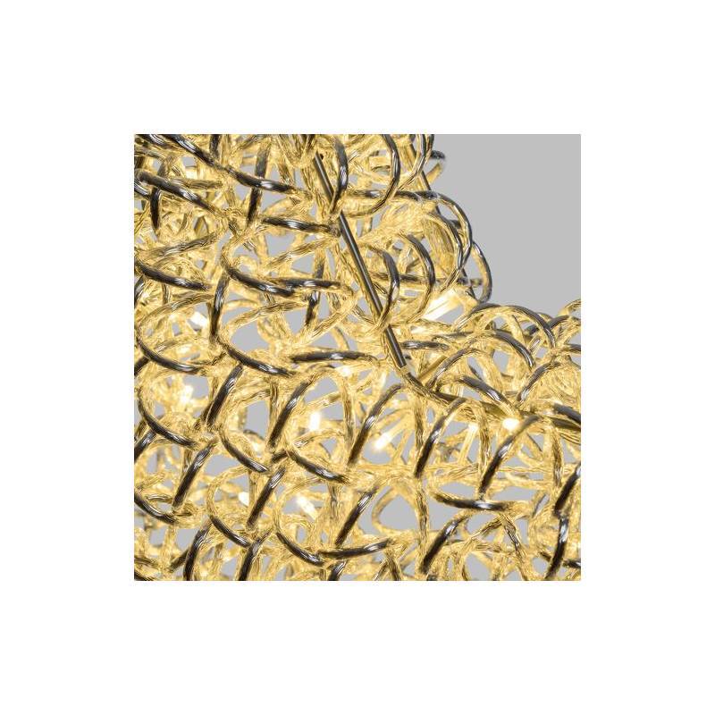 Lotti - étoile lumineuse 3D Aluminium Gliter Argenté Ø60cm 100 leds blanc chaud IP44 Lotti - Image 3