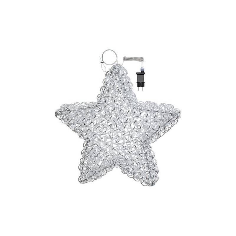 Lotti - étoile lumineuse 3D Aluminium Gliter Argenté Ø60cm 100 leds blanc chaud IP44 Lotti - Image 5