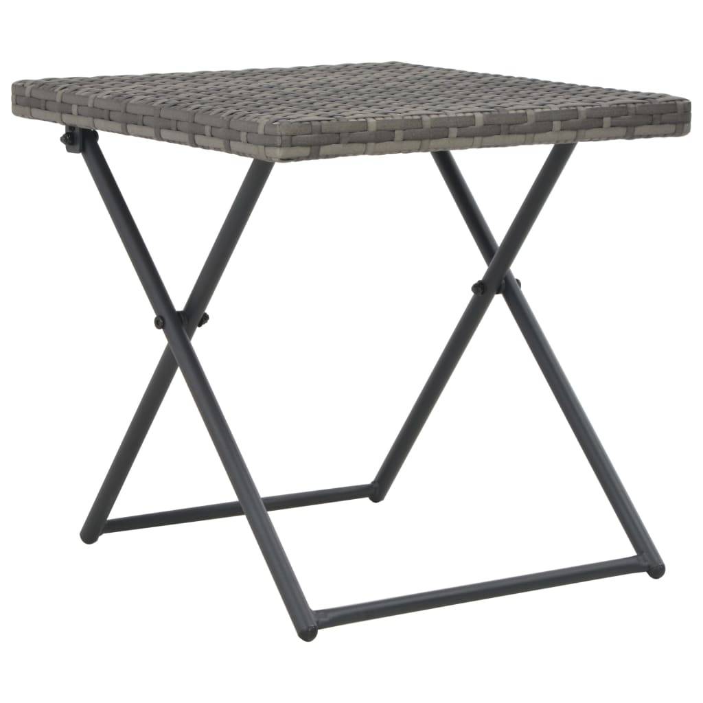 Helloshop26 - Ensemble de chaises longues pliables 3 pièces résine tressée gris - Image 6